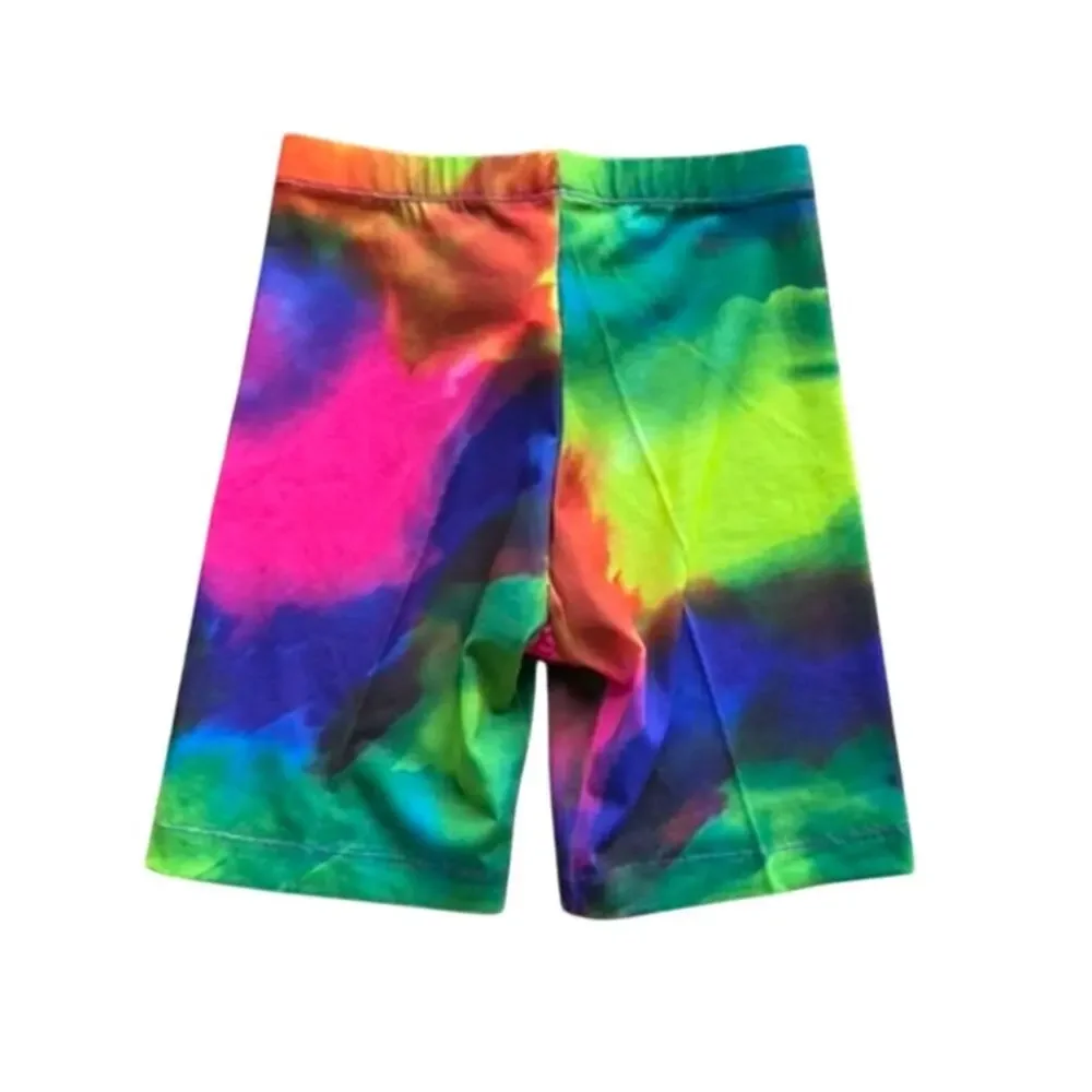 Vintage 80s 90s Goobeez Neon Splash Bike Shorts Cotton Spandex Medium